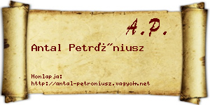 Antal Petróniusz névjegykártya